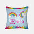 Personalized Unicorns and Rainbows Sequined Pillow, Cute Knitting Gift for Friend, Gift for Little Girl, Daughter Gift, Knitter Gift